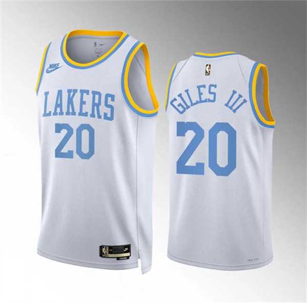 Men%27s Los Angeles Lakers #20 Harry Giles Iii White Classic Edition Stitched Basketball Jersey Dzhi